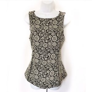 Anthropology Vanessa black and white embroidery corset top